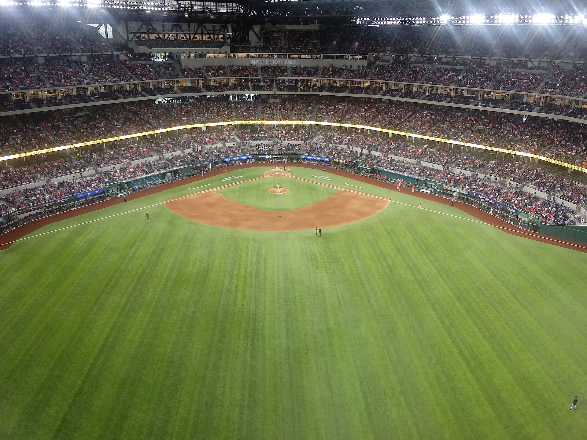 Globe Life Field in Arlington, home of the only plus money price on tonight six play card